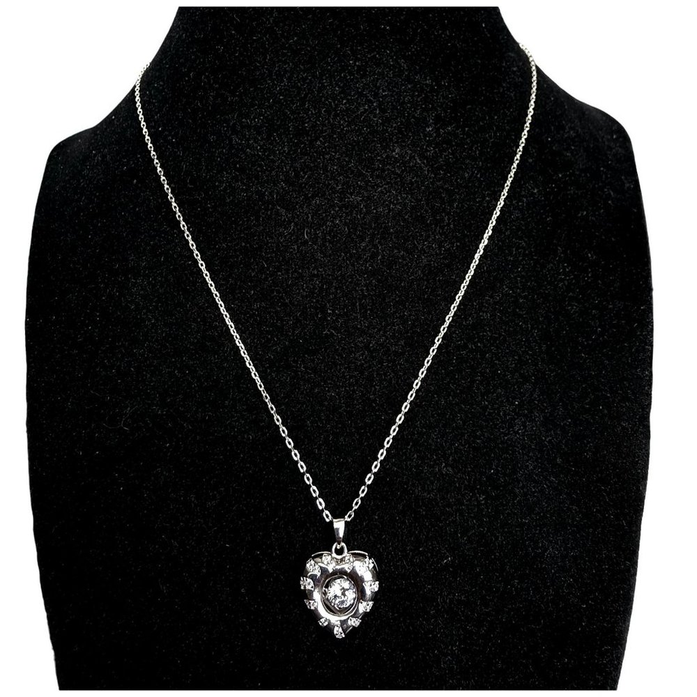 New Tocara Sterling Silver Heart Necklace DiAmi Crystals Shimmer Gems 925 Gift